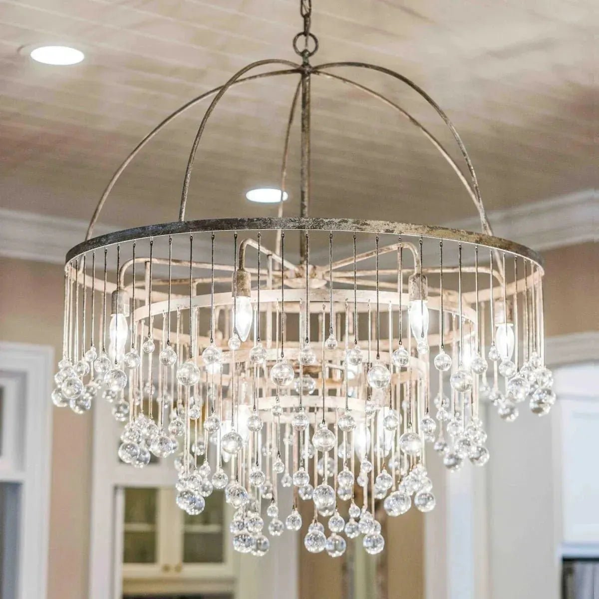 Aubrey Round Chandelier - 4 - Tier 8 - LightSilverBlushlighting
