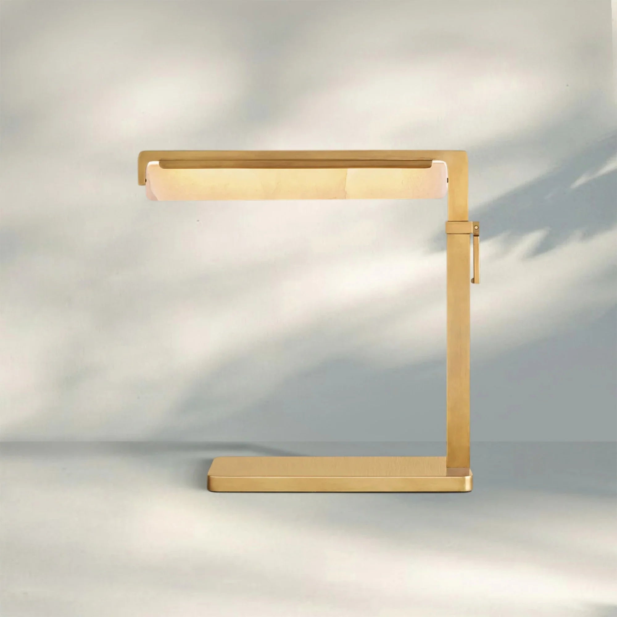 Auburn Alabaster Task Table Lamp - Lacquered Burnished BrassBlushlighting