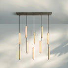 Auduban Alabaster Linear Chandelier 54''-54"-Bronze-