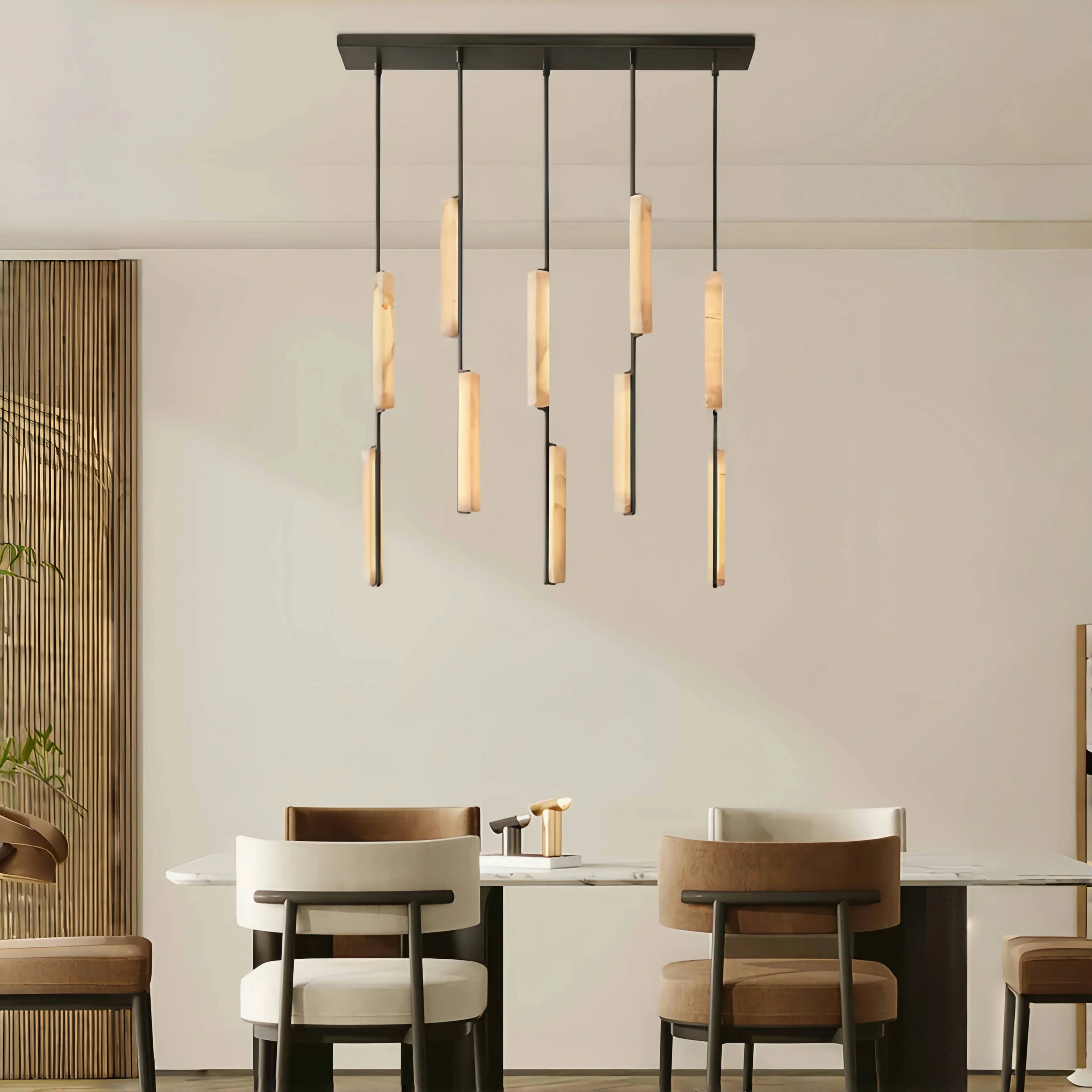 Auduban Alabaster Linear Chandelier 54''-
