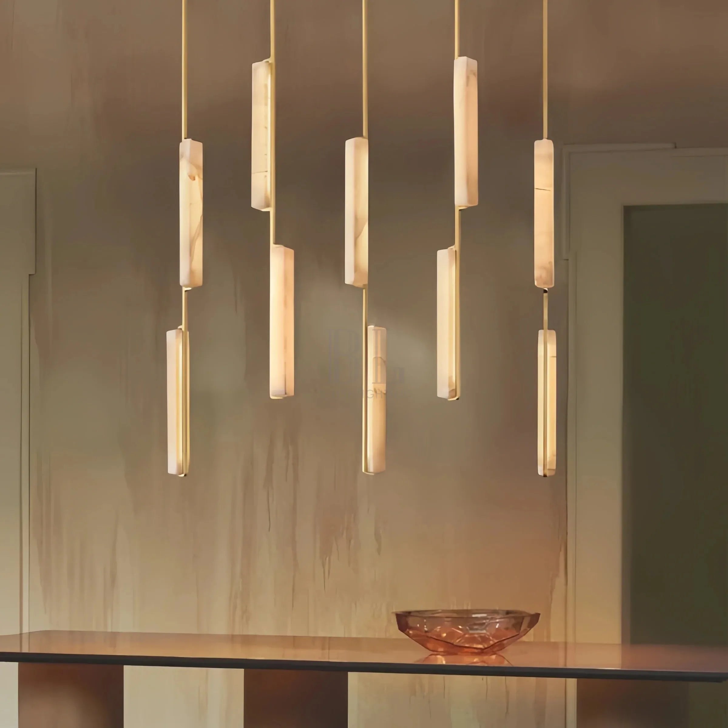 Auduban Alabaster Linear Chandelier 54''-