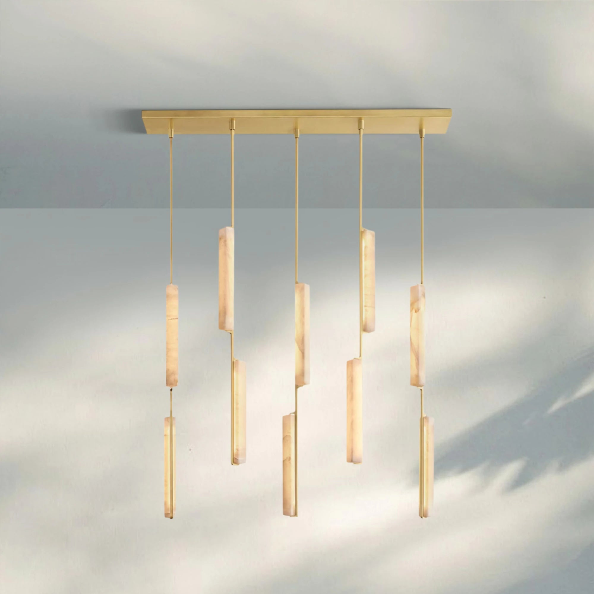 Auduban Alabaster Linear Chandelier 54''-