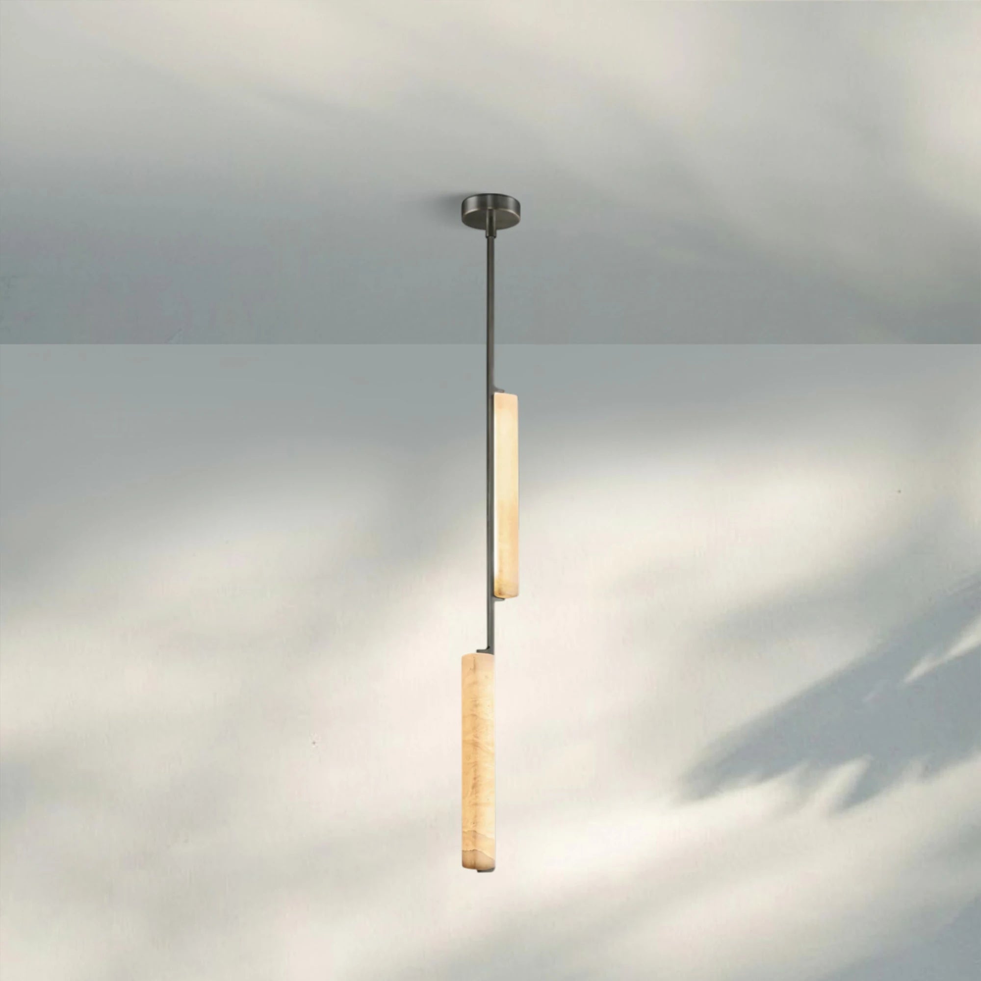 Auduban Alabaster Pendant Light-Bronze-