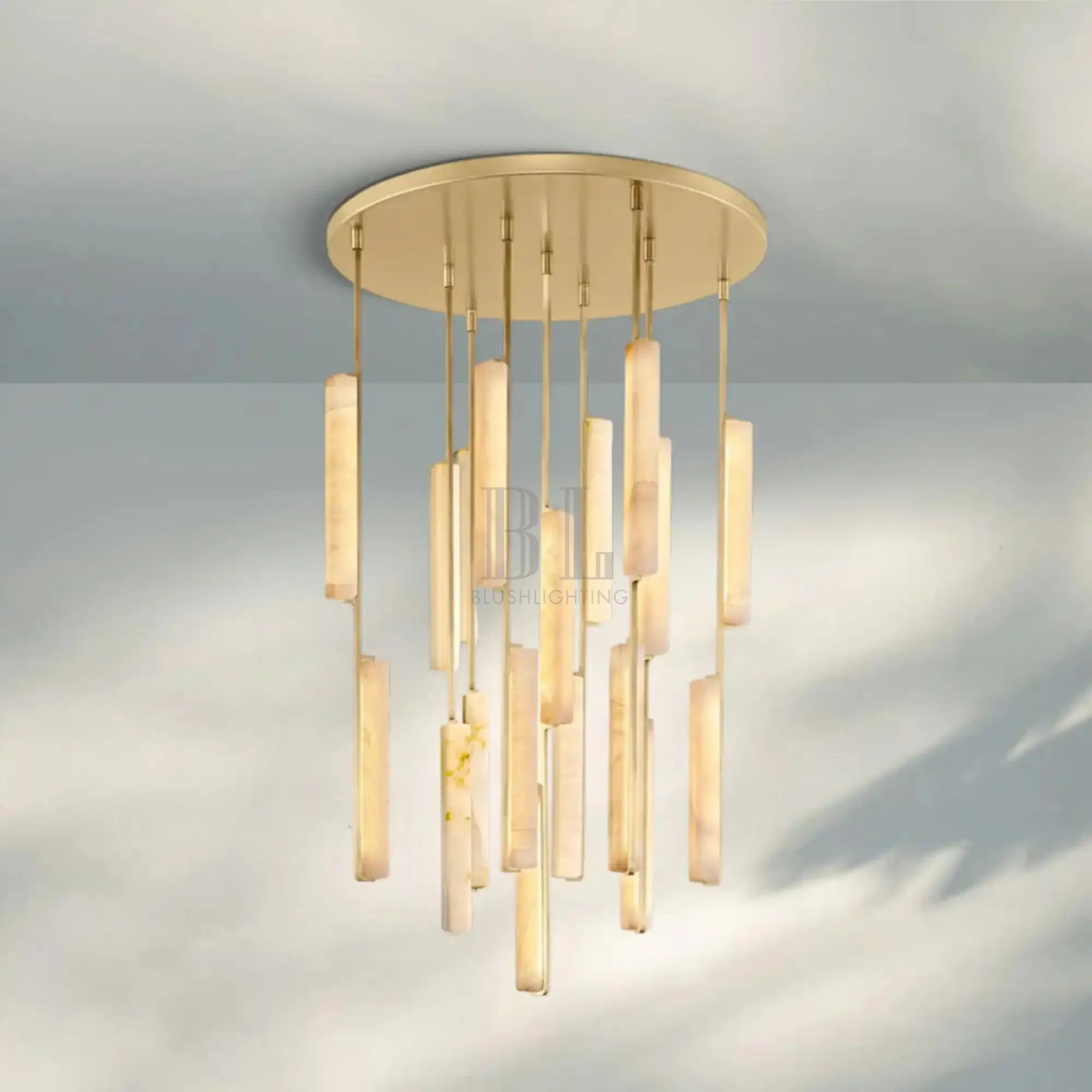 Auduban Alabaster Round Chandelier 24'' 40'' 56''-