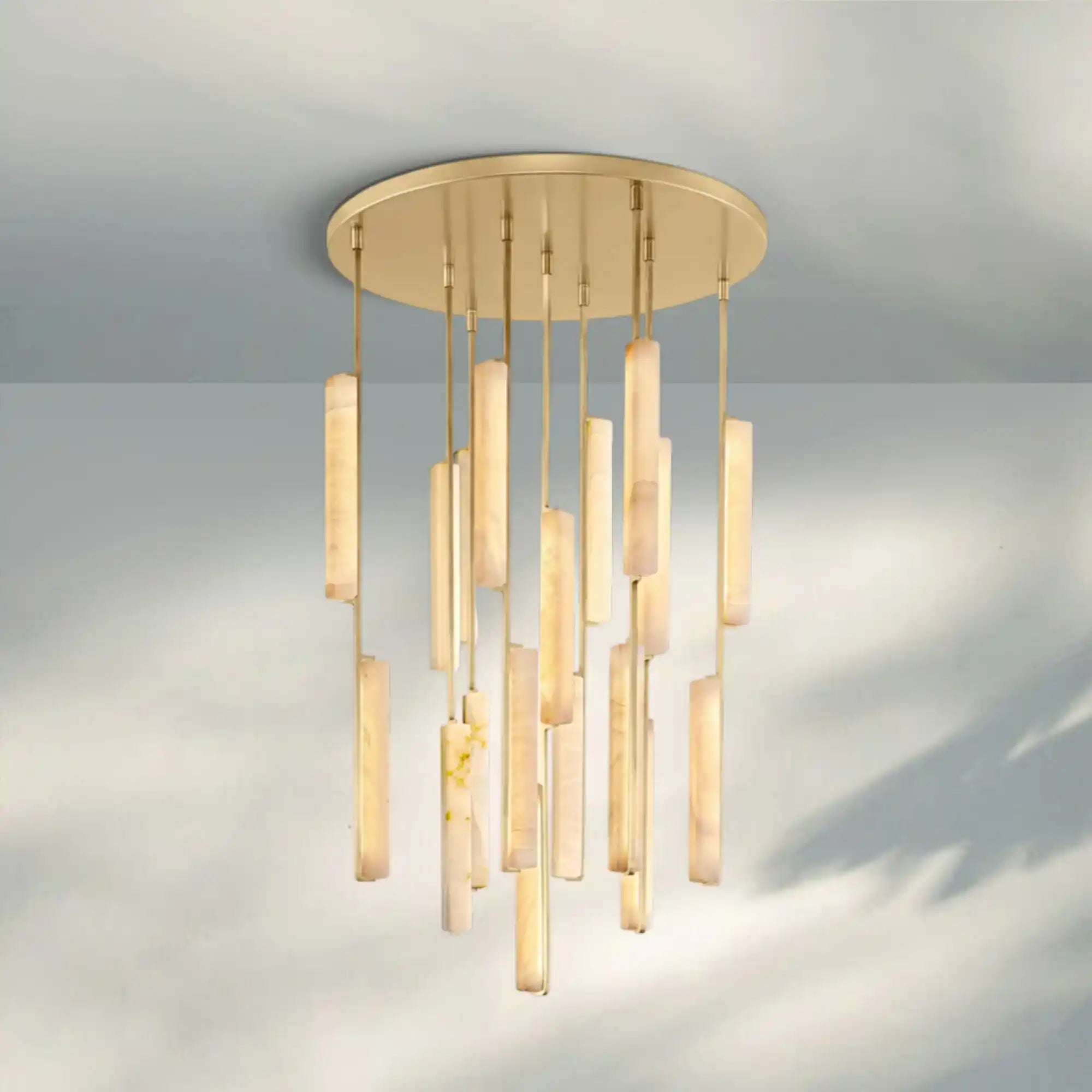 Auduban Alabaster Round Chandelier 24'' 40'' 56''-