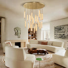 Auduban Alabaster Round Chandelier 24'' 40'' 56''-