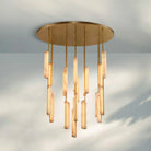 Auduban Alabaster Round Chandelier 24'' 40'' 56''-56‘’-Brass-