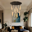 Auduban Alabaster Round Chandelier 24'' 40'' 56''-