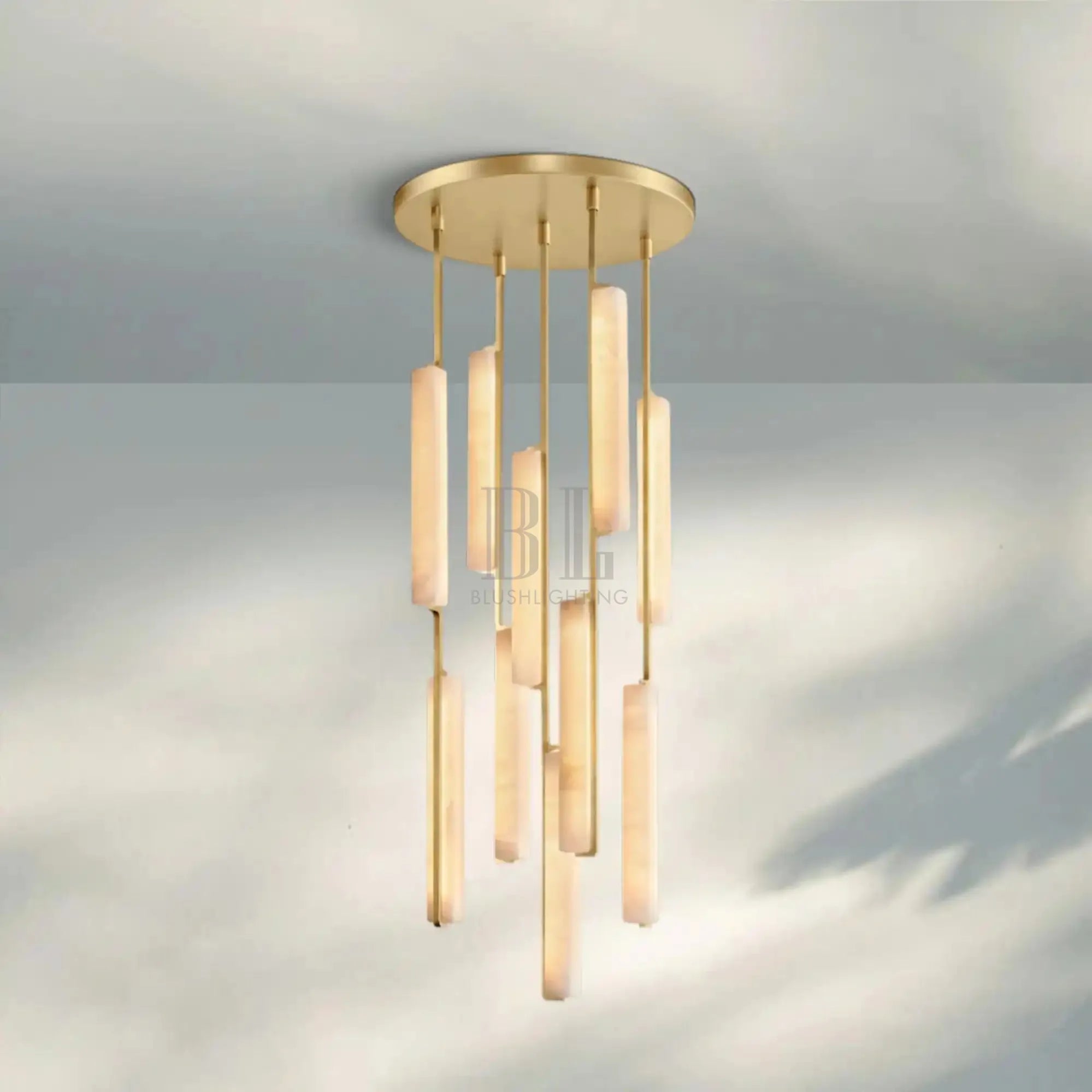 Auduban Alabaster Round Chandelier 24'' 40'' 56''-