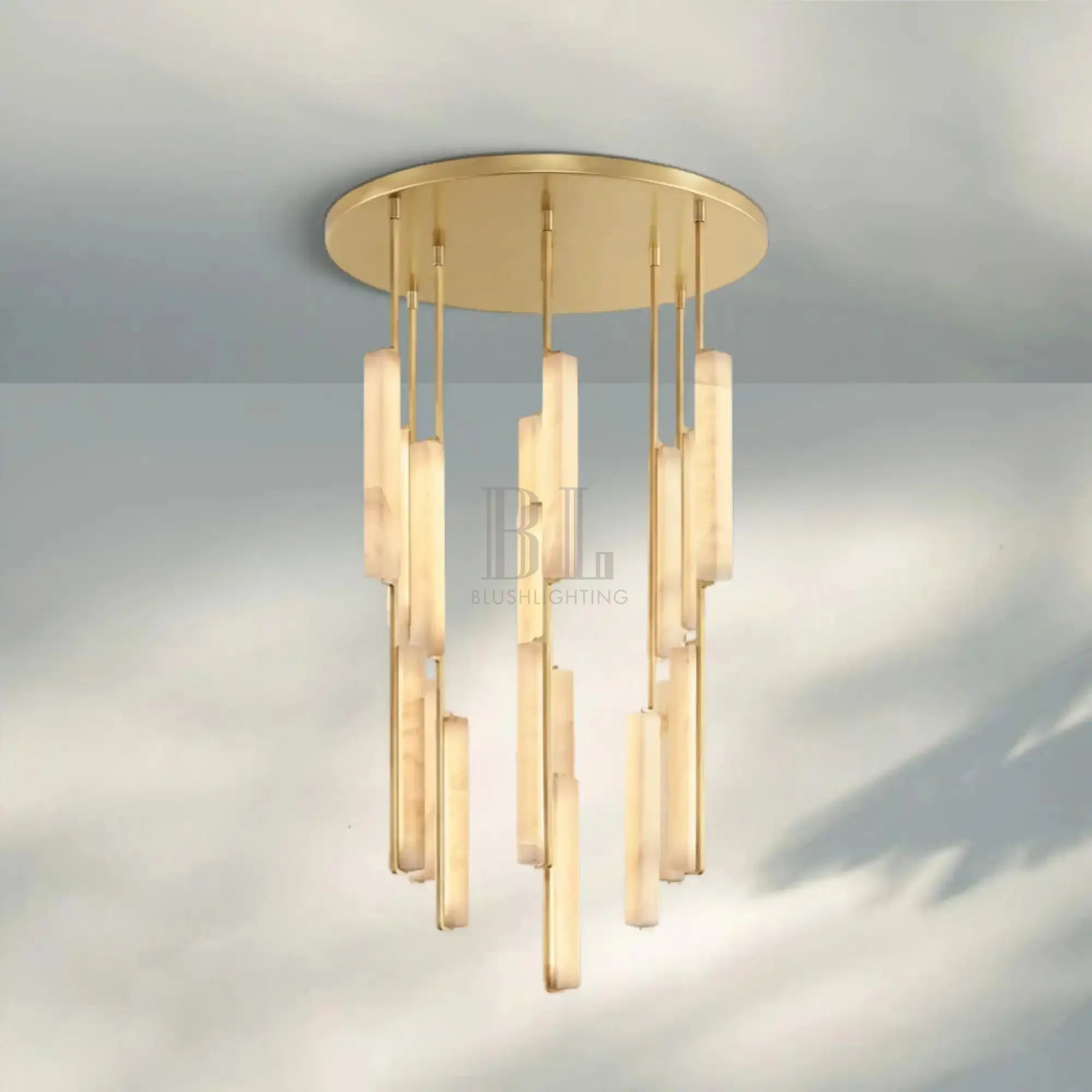 Auduban Alabaster Round Chandelier 24'' 40'' 56''-