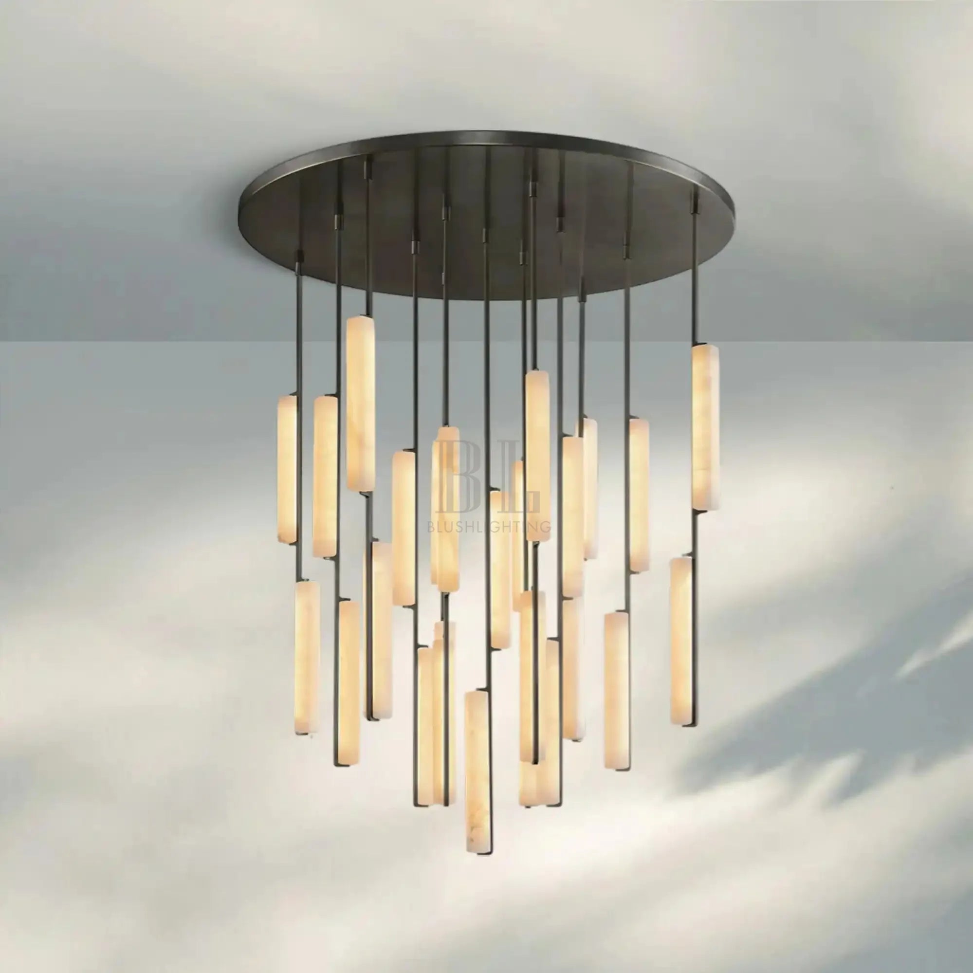 Auduban Alabaster Round Chandelier 24'' 40'' 56''-56‘’-Bronze-