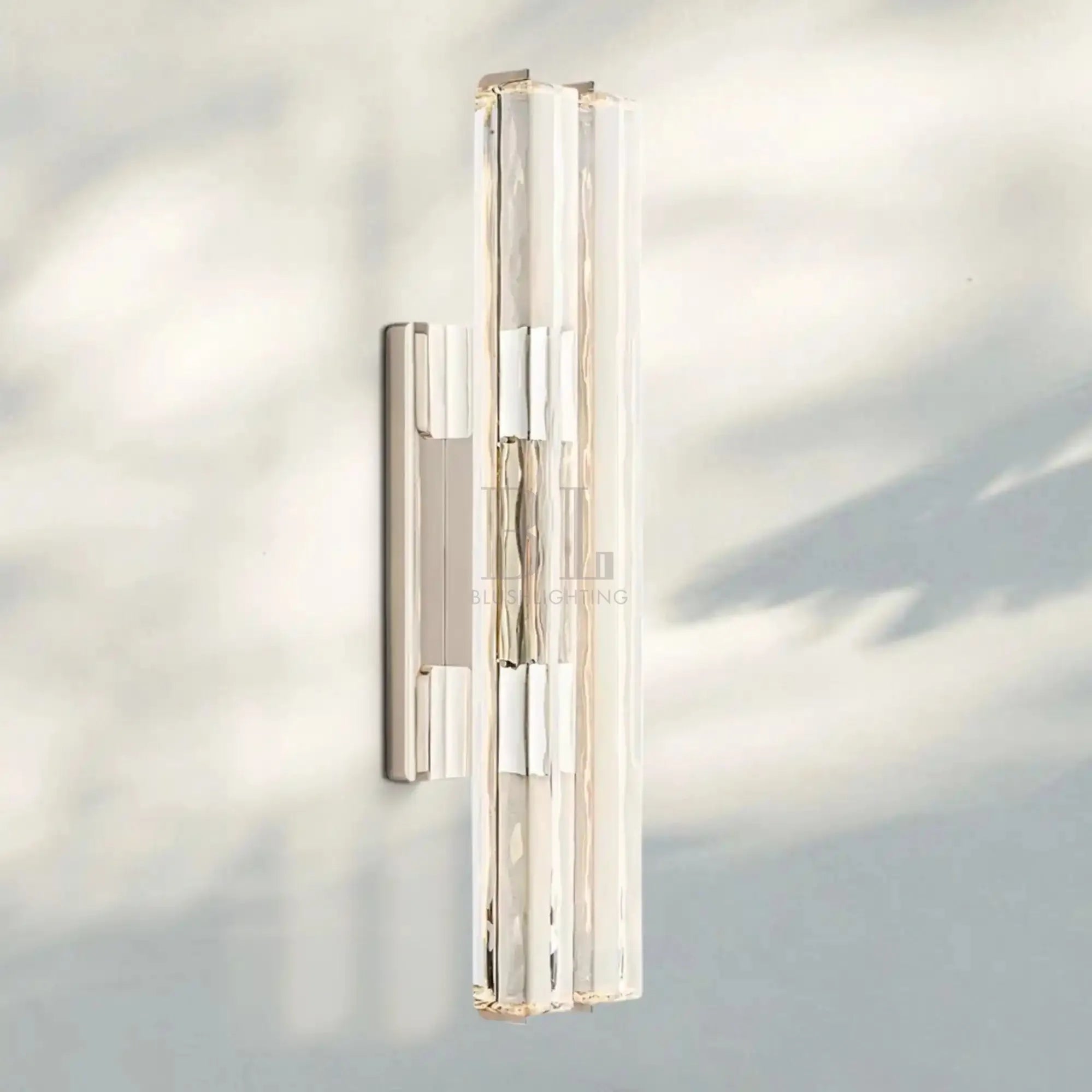 Auduban Crystal Double Wall Sconce-25''-Polished Nickel-