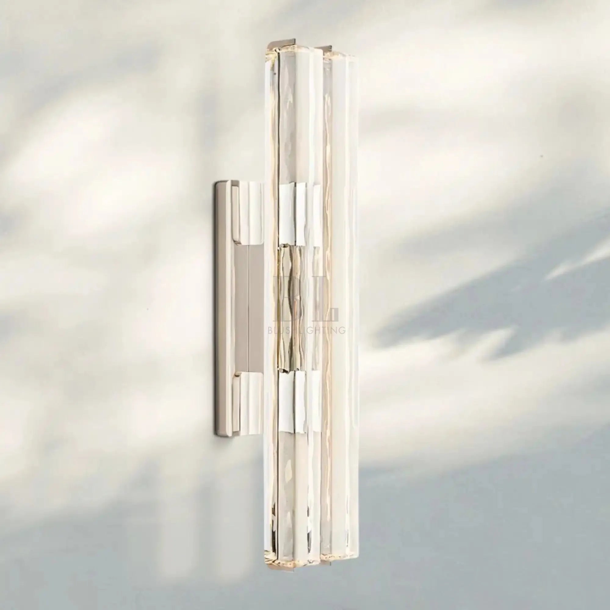 Auduban Crystal Double Wall Sconce-25''-Polished Nickel-