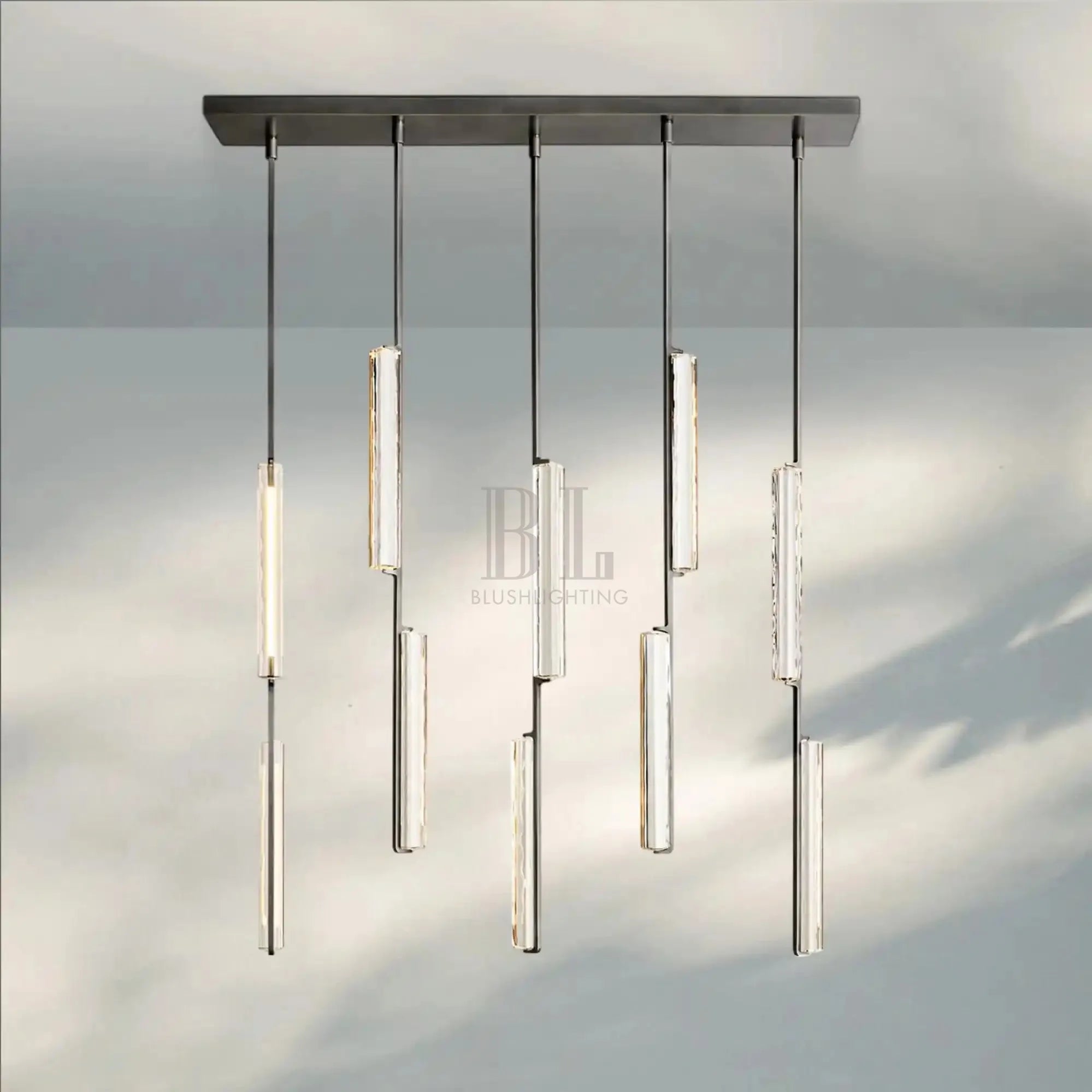 Auduban Crystal Linear Chandelier 54‘’-Bronze-