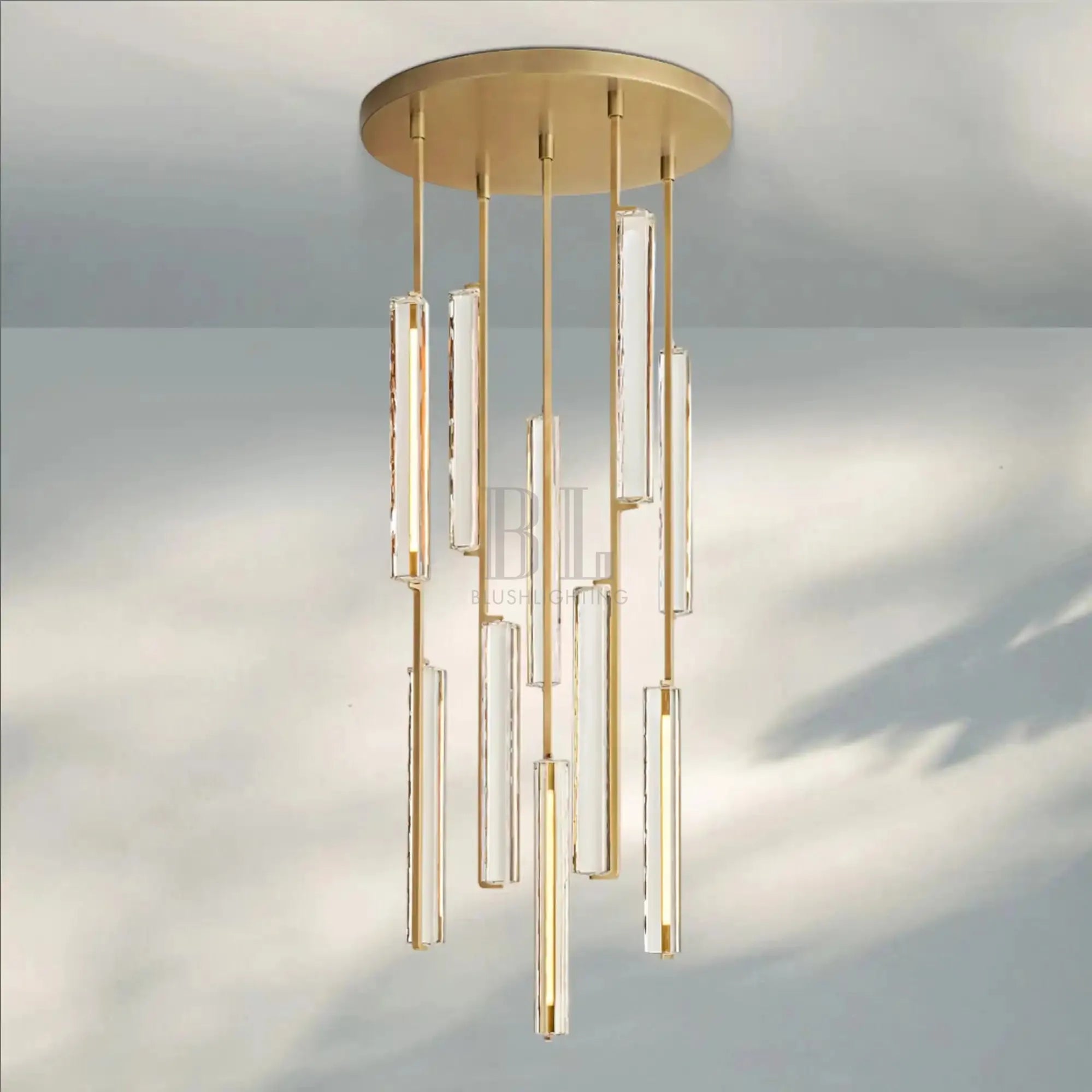Auduban Crystal Round Chandelier 24‘’ 40‘’ 56‘’-24"-Brass-