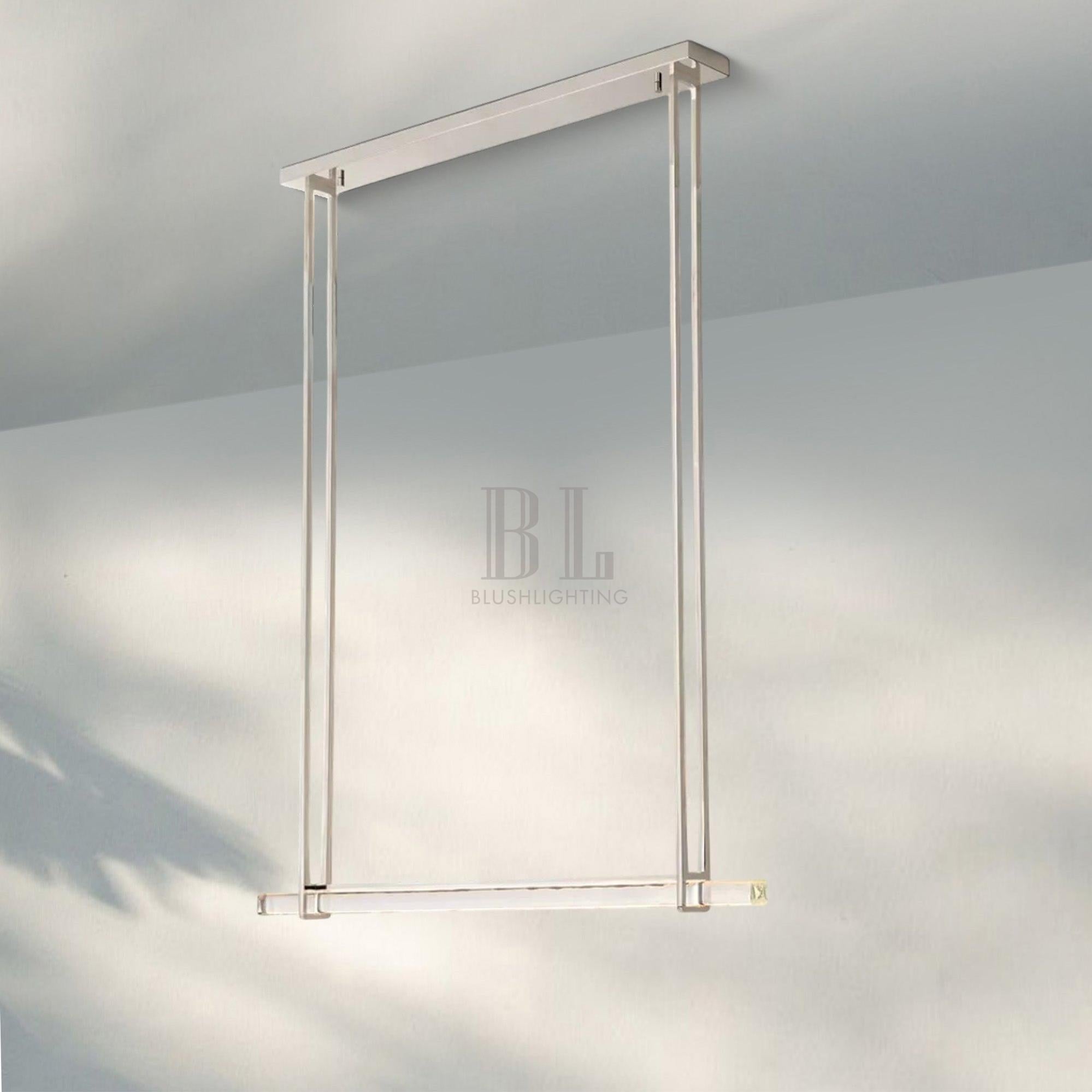 Auduban Crystal Single Bar Linear Chandelier-