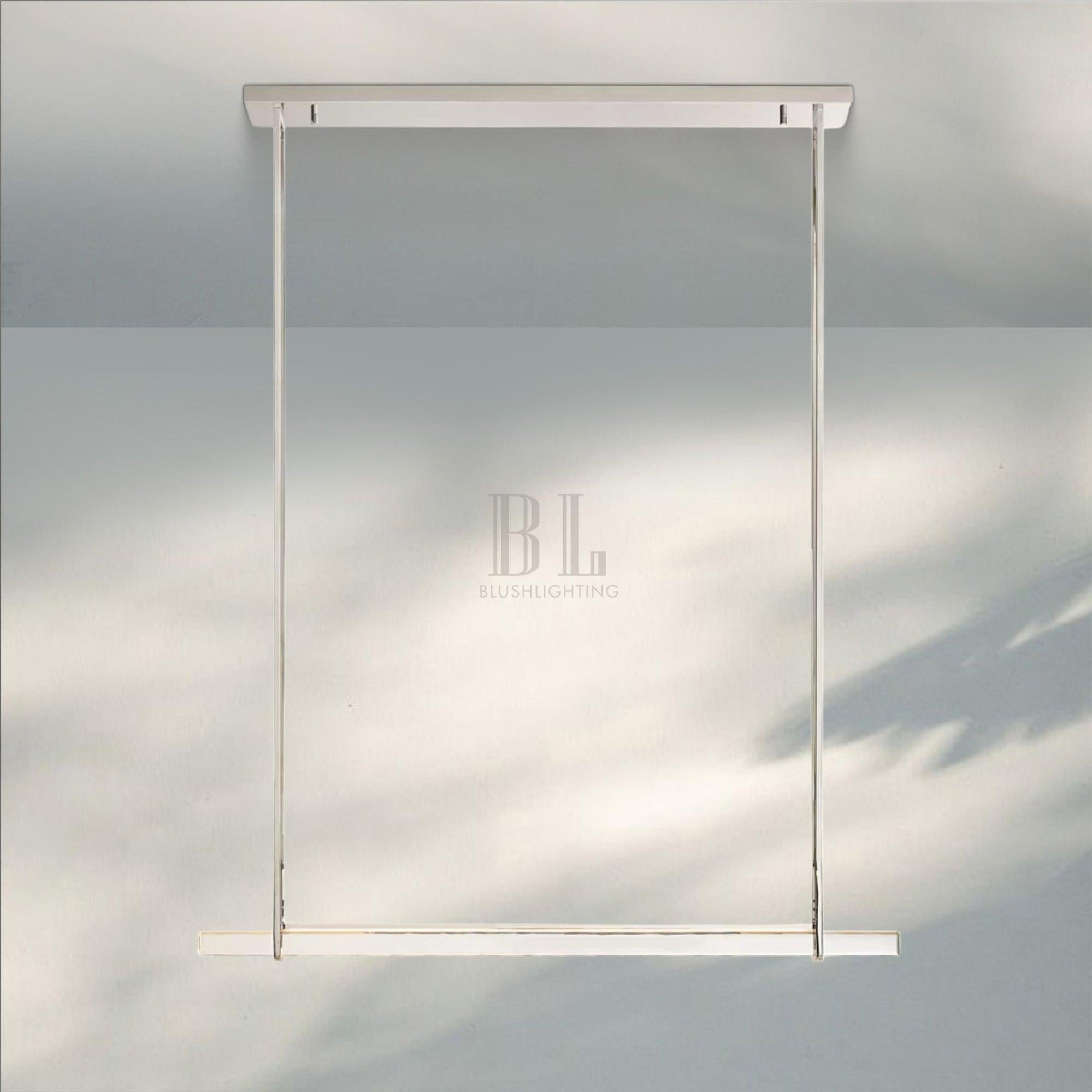 Auduban Crystal Single Bar Linear Chandelier-60''-Nickel-