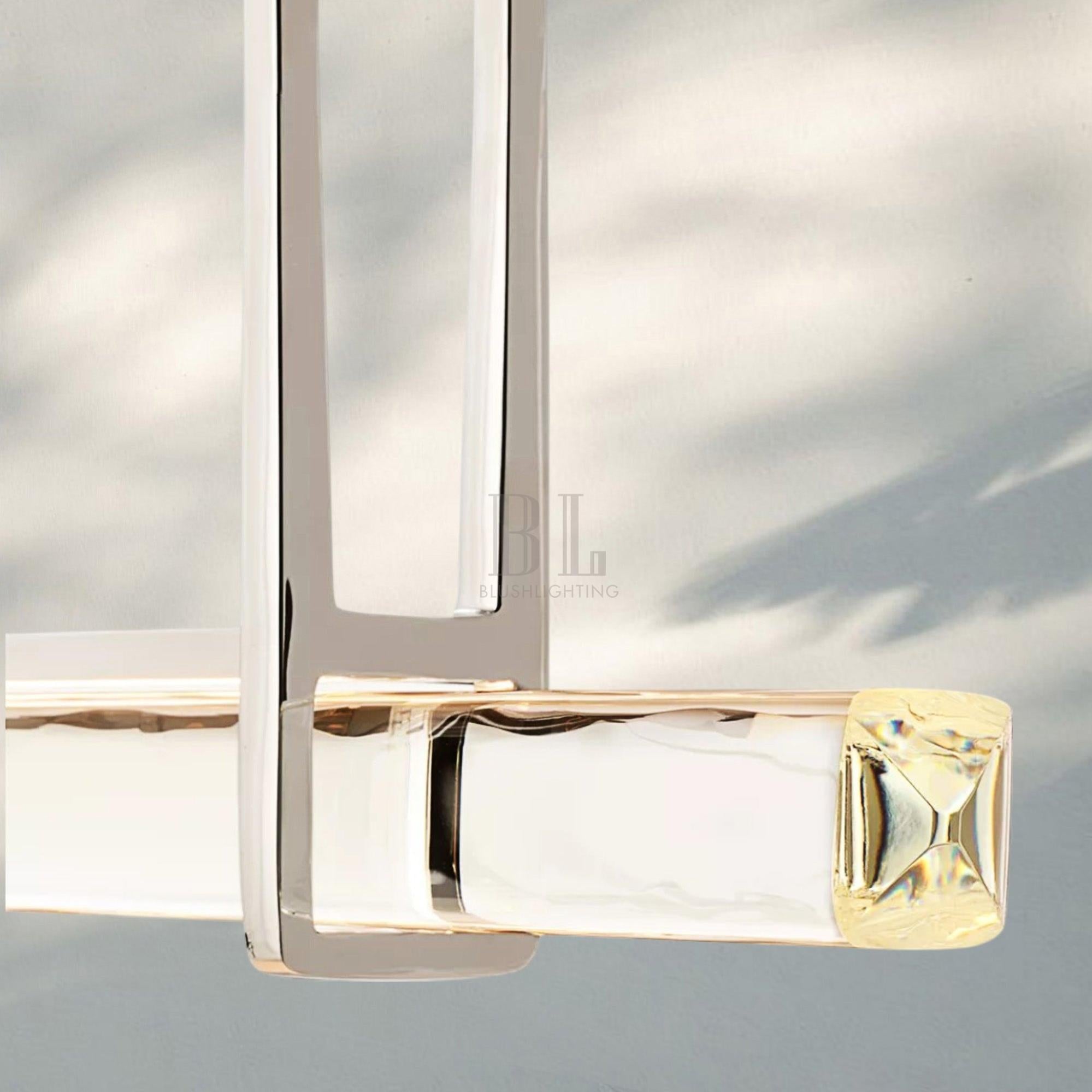 Auduban Crystal Single Bar Linear Chandelier-