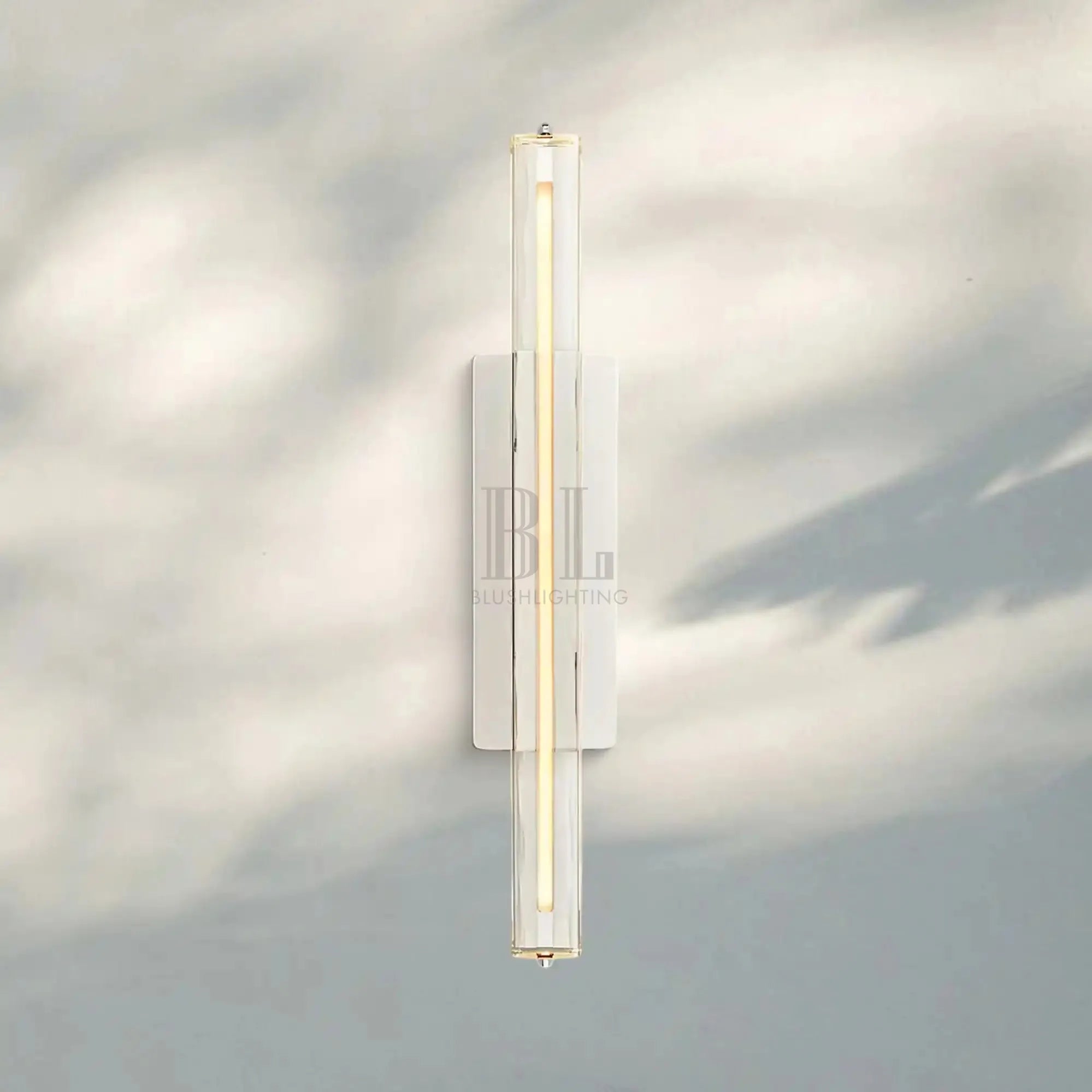 Auduban Crystal Single Wall Sconce-25''-Nickel-