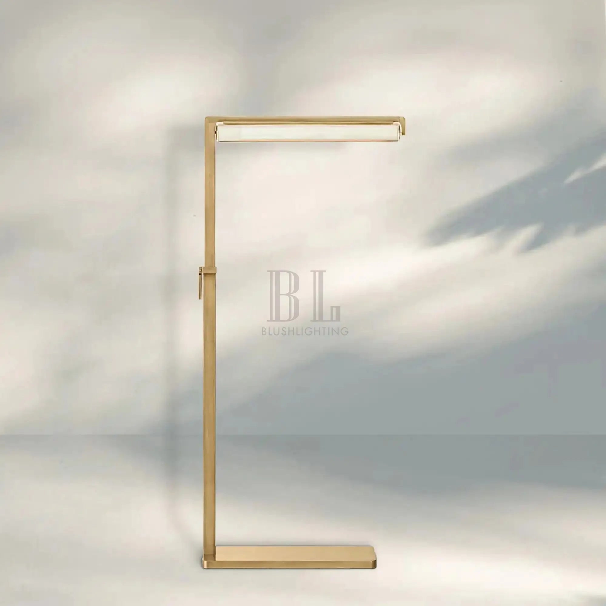 Auduban Crystal Task Table Lamp-Lacquered Burnished Brass-39"-51"H-