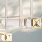 Auduban Crystal Triple Bar Linear Chandelier-