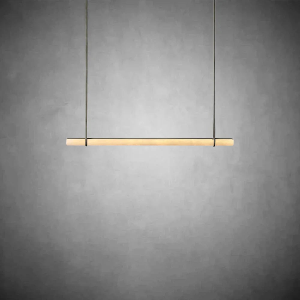 Auduben Alabaster Single Bar Linear Chandelier - BlackBlushlighting