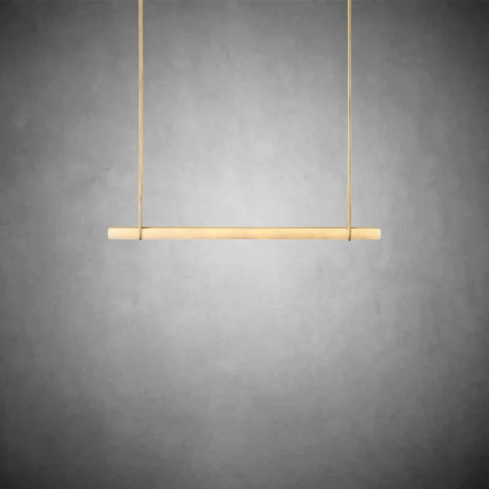 Auduben Alabaster Single Bar Linear Chandelier - BrassBlushlighting