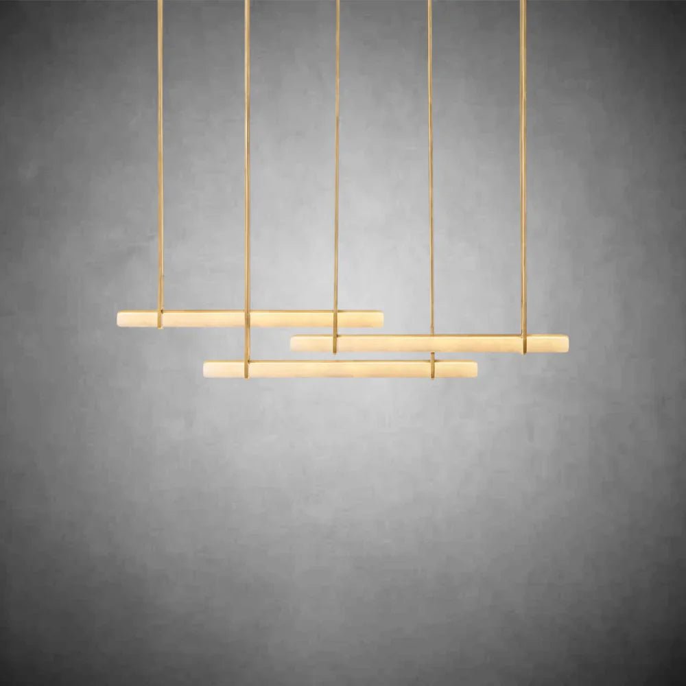 Auduben Alabaster Triple Bar Linear Chandelier - 60"BrassBlushlighting