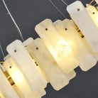August Marble alabaster Round chandelier - 39"DBlushlighting