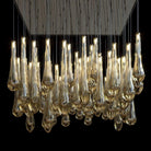 Aurelia Amber Teardrop Rain Glass Chandelier - 48"L × 18"WBlushlighting