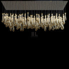 Aurelia Amber Teardrop Rain Glass Chandelier - 60"L × 16"WBlushlighting