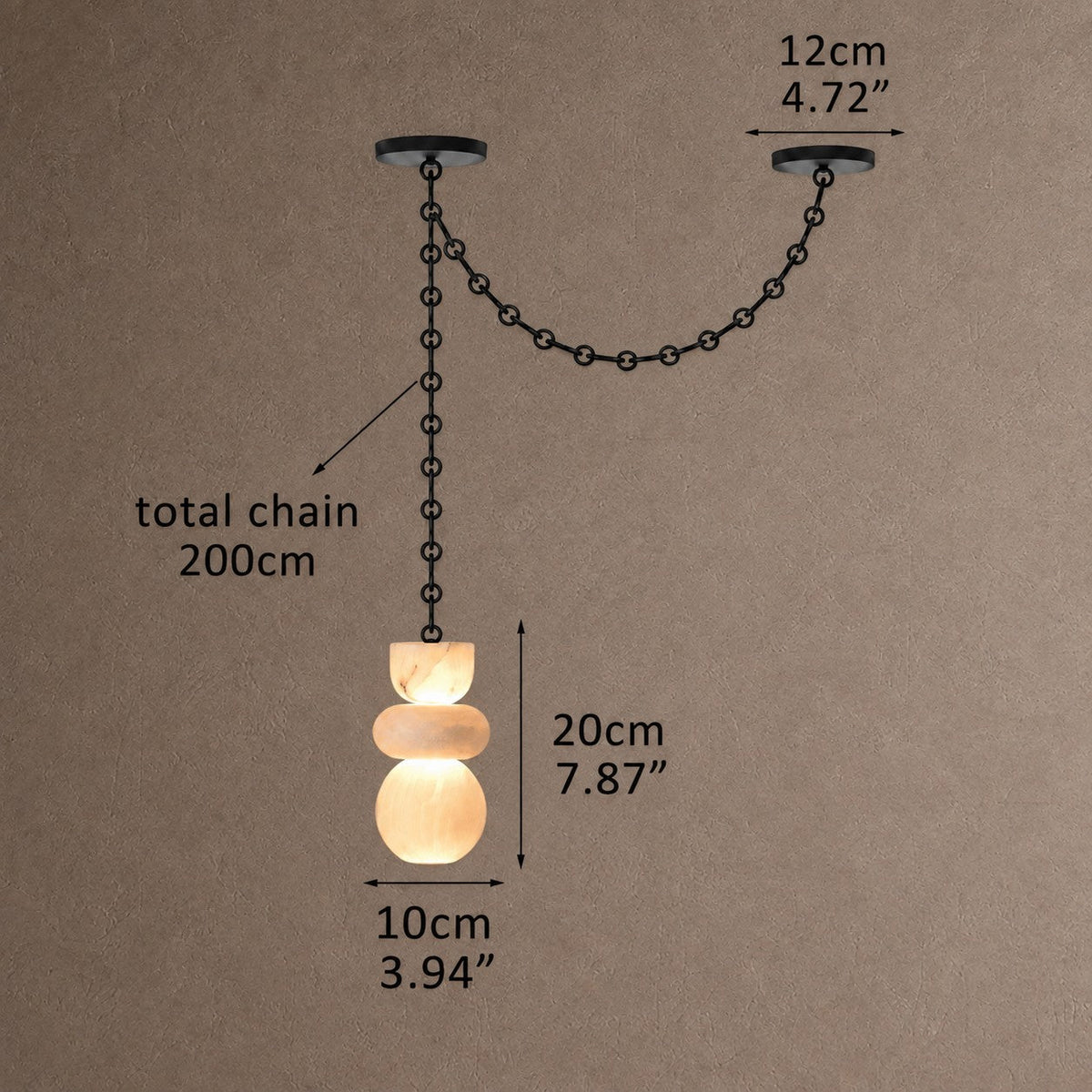 Aurelia Chain Linear Chandelier - 1 Light - D4” x H8” (B Style)Blushlighting