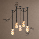 Aurelia Chain Linear Chandelier - 5 Lights - D4” x H8”Blushlighting