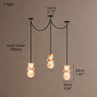 Aurelia Chain Linear Chandelier - 3 Lights - D4” x H8”Blushlighting