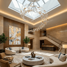 Aurelia Glass Leaf Chandelier - Dia 31.5″ × H 47.2″Amber & ClearWarm LightBlushlighting
