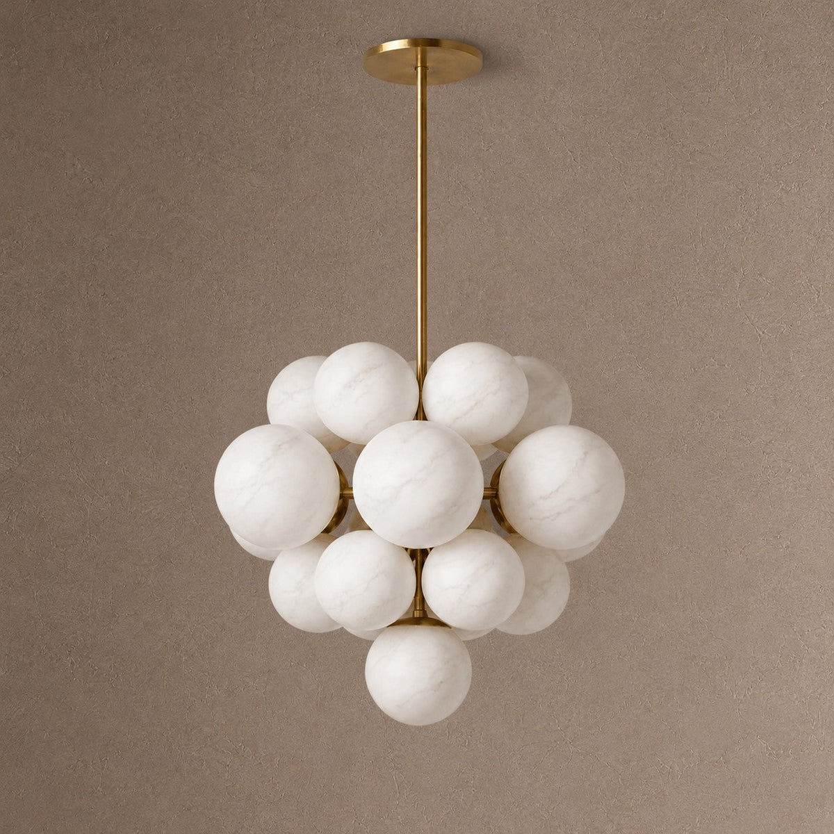Aurelia Globe Chandelier - ∅ 27.1″ x H 24.8″Brass & WhiteBlushlighting