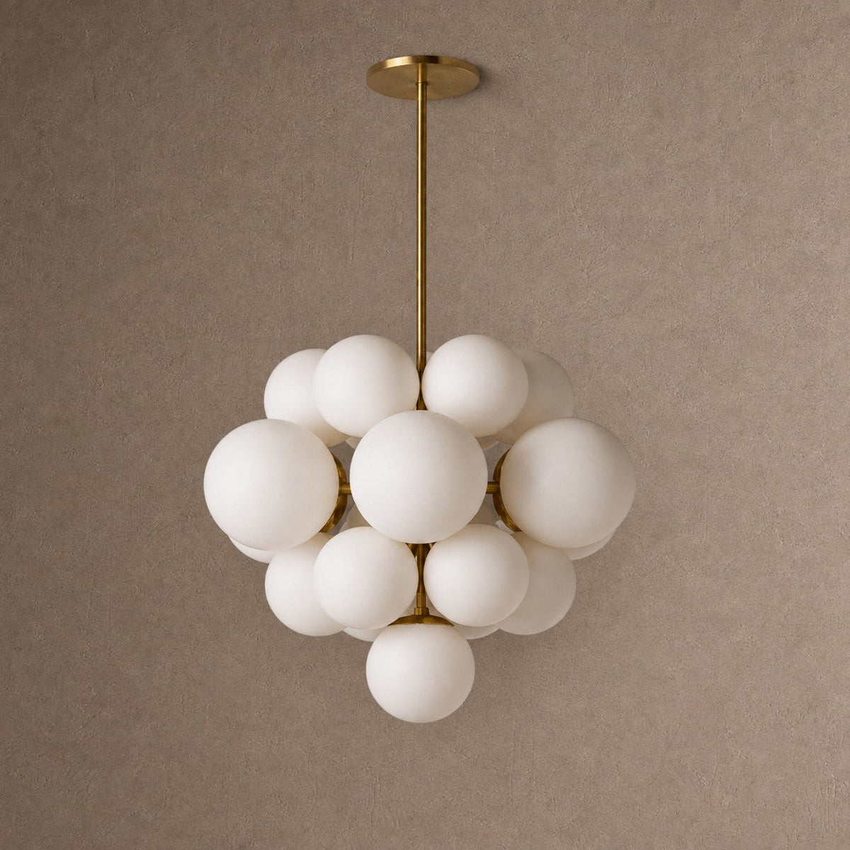 Aurelia Globe Chandelier - ∅ 27.1″ x H 24.8″Brass & WhiteBlushlighting