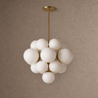 Aurelia Globe Chandelier - ∅ 27.1″ x H 24.8″Brass & WhiteBlushlighting