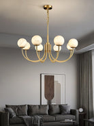 Aurelian Alabaster Globe Chandelier with 6/8/10/12 heads - 6 Heads ? 27.6▼ x H 21.7▼ / Dia 70cm x H 55cmBrass & WhiteBlushlighting