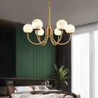 Aurelian Alabaster Globe Chandelier with 6/8/10/12 heads - 6 Heads ? 27.6▼ x H 21.7▼ / Dia 70cm x H 55cmBrass & WhiteBlushlighting