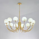 Aurelian Alabaster Globe Chandelier with 6/8/10/12 heads - 6 Heads ? 27.6▼ x H 21.7▼ / Dia 70cm x H 55cmBrass & WhiteBlushlighting