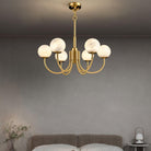 Aurelian Alabaster Globe Chandelier with 6/8/10/12 heads - 6 Heads ? 27.6▼ x H 21.7▼ / Dia 70cm x H 55cmBrass & WhiteBlushlighting