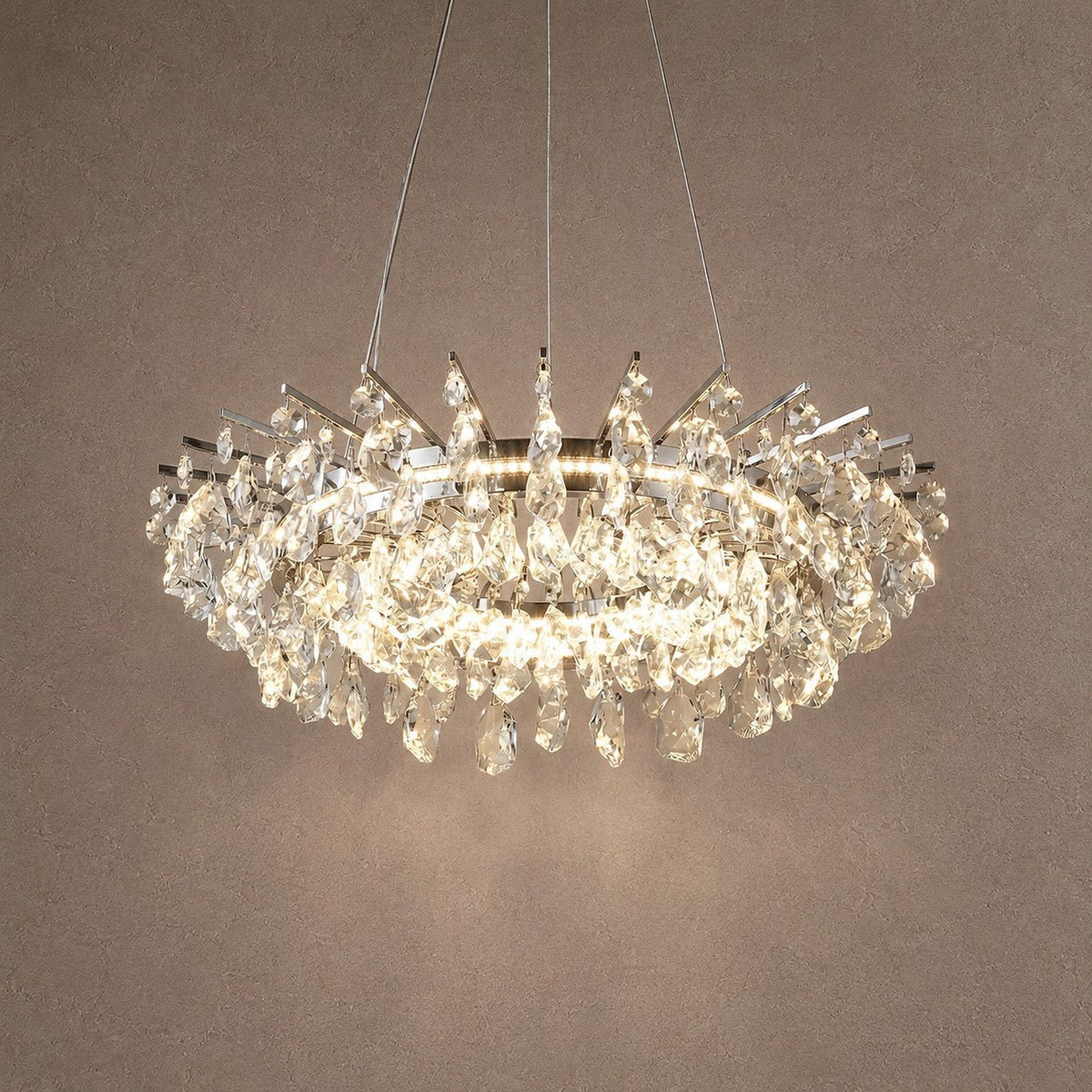 Aureola Round Crystal Chandelier - Ø31.5" × H6.3" (Ø80 × H16 cm)Blushlighting