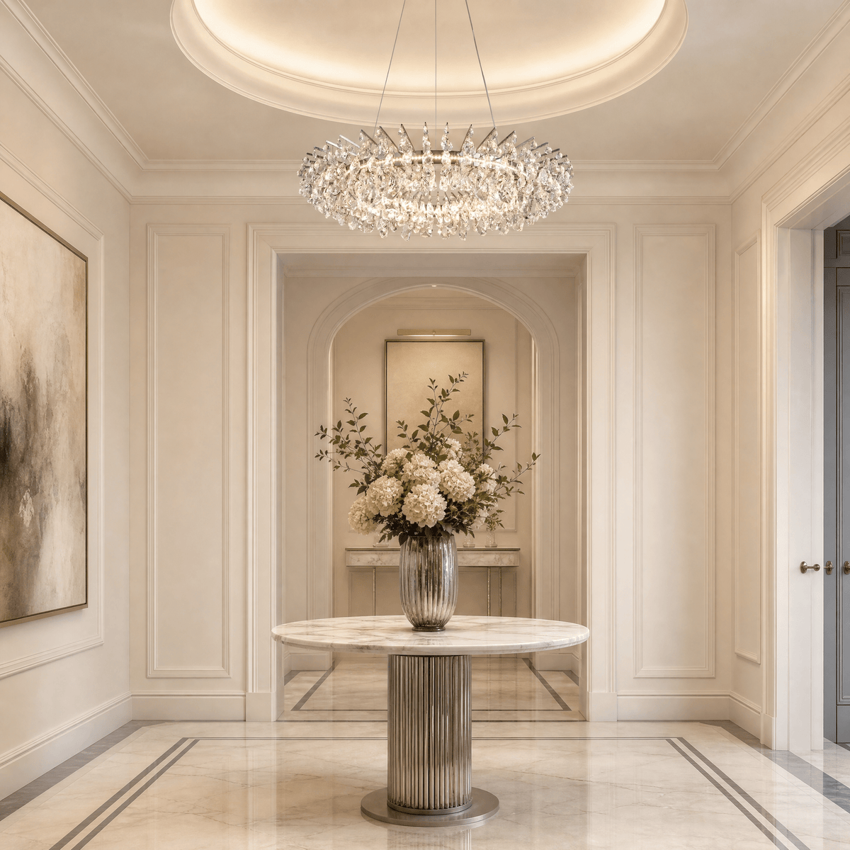 Aureola Round Crystal Chandelier - Ø24.8" × H6.3" (Ø63 × H16 cm)Blushlighting