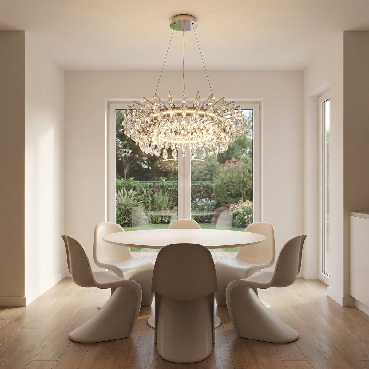 Aureola Round Crystal Chandelier - Ø39.4" × H6.3" (Ø100 × H16 cm)Blushlighting