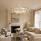 Aureola Round Crystal Chandelier - Ø31.5" × H6.3" (Ø80 × H16 cm)Blushlighting