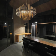 Galatea Industrial Metal Tube Chandelier For Living Room, Dining Room