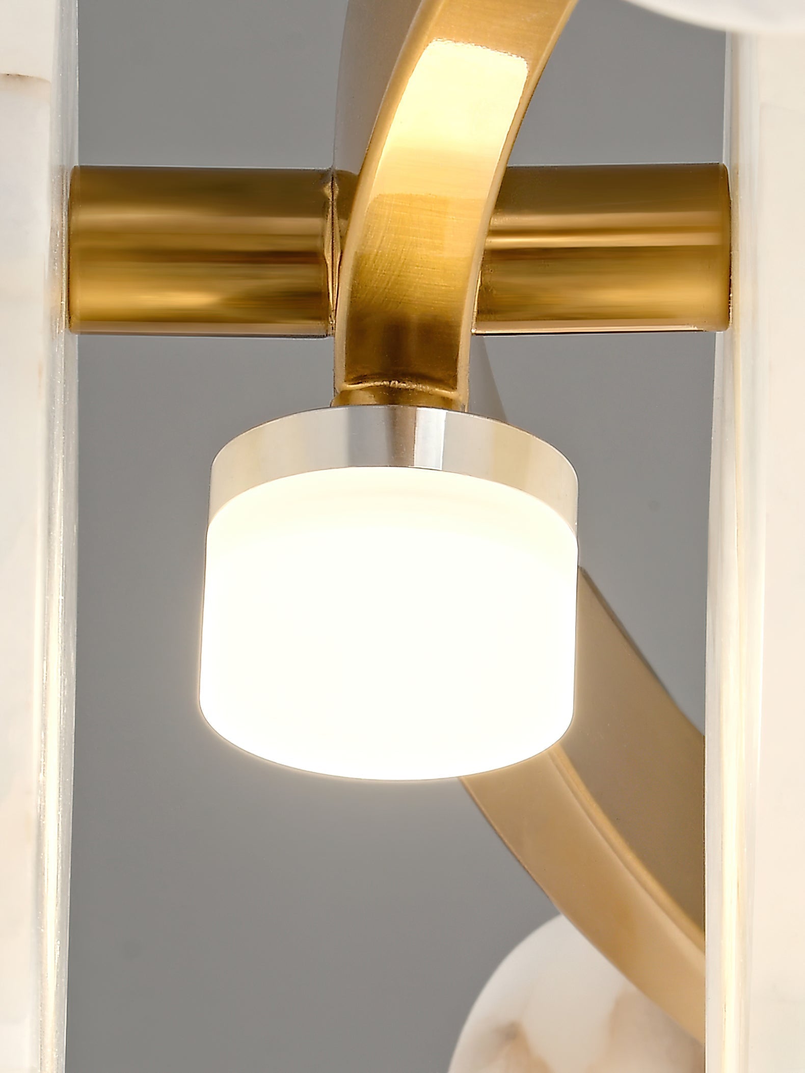 Austen Alabaster Chandelier - 6 heads D 60cm x H 15cm / ∅ 23.6″ x H 5.9″Brass＆WhiteBlushlighting