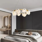 Austen Alabaster Chandelier - 6 heads D 60cm x H 15cm / ∅ 23.6″ x H 5.9″Brass＆WhiteBlushlighting