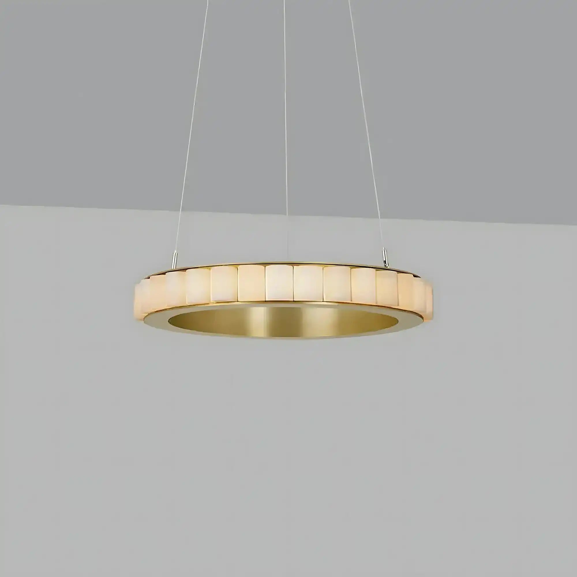 Avalon Alabaster Round Chandelier - 31.5″Dia x 59″HBlackWarm WhiteBlushlighting